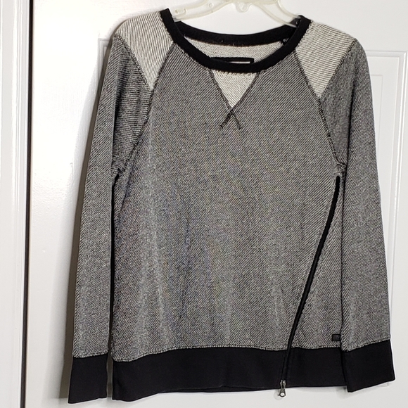 Andrew Marc MNY diagonal zipper sweatshirt EUC M - Picture 3 of 14